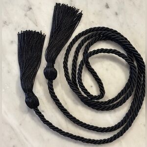 Black Tassel Rope Belt